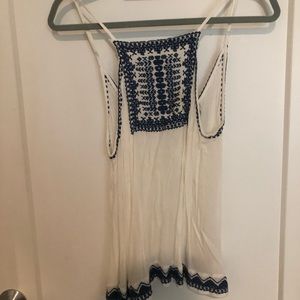 High neck white tank